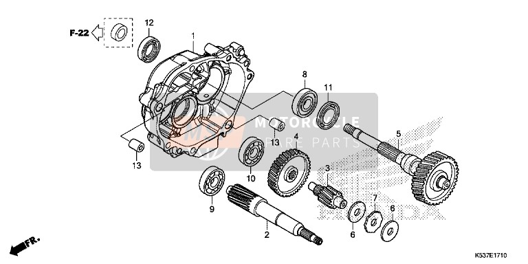 23422K53D00, Ingranaggio Albero Second, Honda, 0